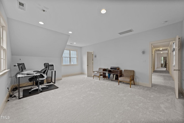 1711 Happiness Hill Ln, Raleigh, NC 27614 - home office with carpet floors, baseboards, and recessed lighting