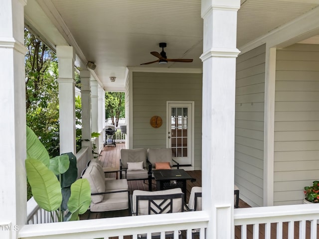 1711 Happiness Hill Ln, Raleigh, NC 27614 - porch with a ceiling fan