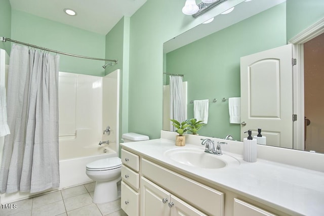 808 Historian St, Raleigh, NC 27603 - full bathroom featuring vanity, tile patterned flooring, and shower / tub combo with curtain