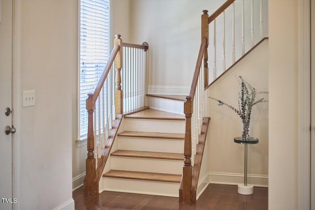 808 Historian St, Raleigh, NC 27603 - stairs with wood finished floors