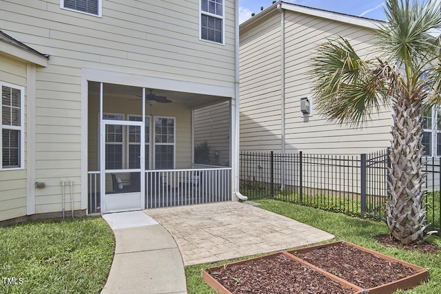 808 Historian St, Raleigh, NC 27603 - property entrance with a ceiling fan