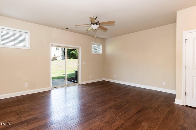 2808 Carter Finley Pl, Raleigh, NC 27606 - unfurnished room featuring a ceiling fan and dark wood finished floors
