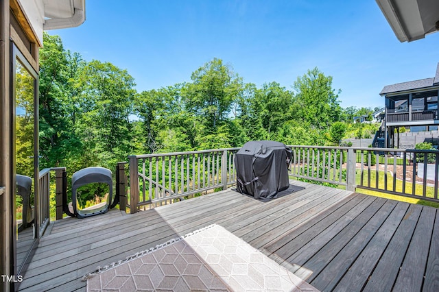 386 Monteith Dr, Chapel Hill, NC 27516 - wooden deck with area for grilling