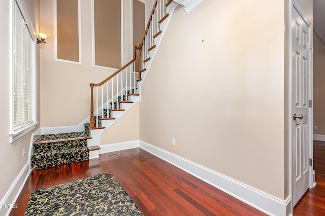 2201 Karns Pl, Raleigh, NC 27614 - stairs featuring wood finished floors and baseboards