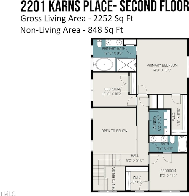 2201 Karns Pl, Raleigh, NC 27614 - view of room layout