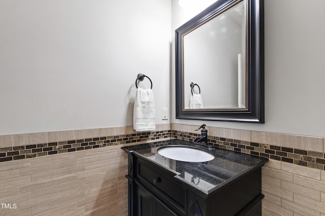 101 Eden Glen Dr, Holly Springs, NC 27540 - bathroom with vanity and tile walls