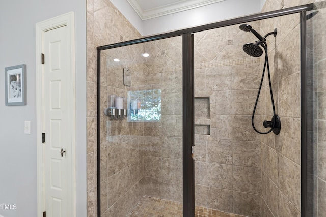 101 Eden Glen Dr, Holly Springs, NC 27540 - full bathroom with a shower stall and crown molding