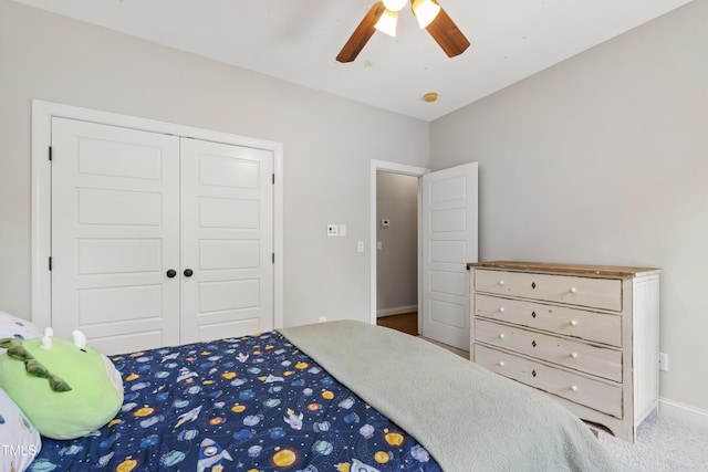 101 Eden Glen Dr, Holly Springs, NC 27540 - bedroom with a closet, baseboards, a ceiling fan, and carpet floors