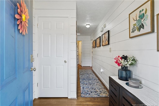 101 Quiet Cv, Raeford, NC 28376 - hall with a textured ceiling and dark wood finished floors