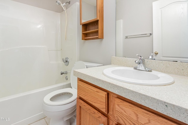 503 Kinship Ln, Apex, NC 27502 - bathroom with toilet, washtub / shower combination, vanity, and tile patterned flooring