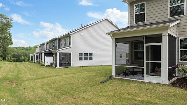 1615 Emory Ridge Way, Wake Forest, NC 27587 - back of property with a sunroom and a yard