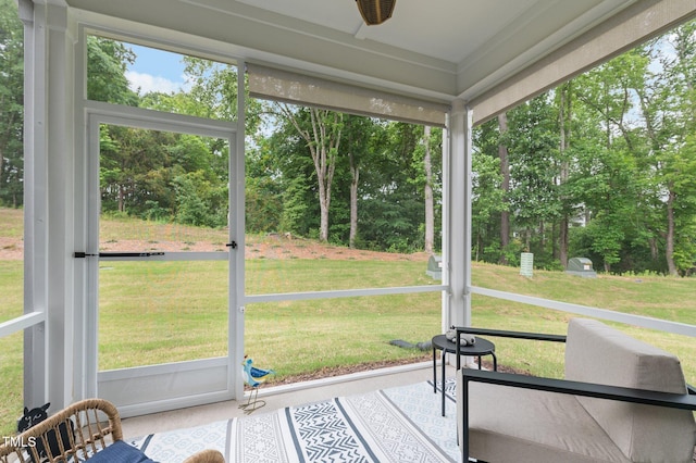1615 Emory Ridge Way, Wake Forest, NC 27587 - sunroom / solarium with healthy amount of natural light and view of wooded area