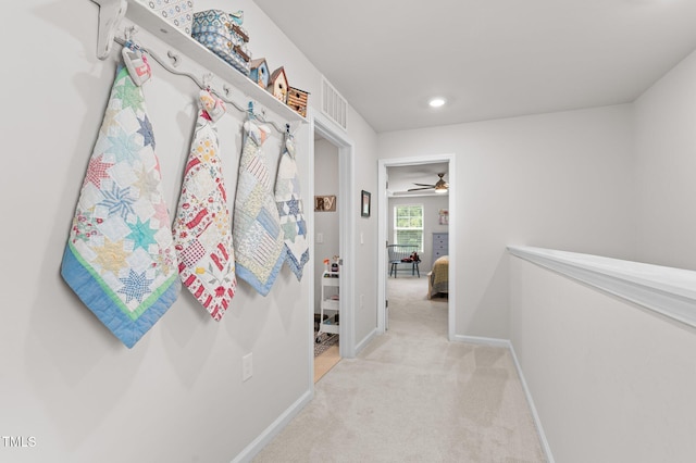 1615 Emory Ridge Way, Wake Forest, NC 27587 - hall featuring carpet floors, baseboards, and recessed lighting