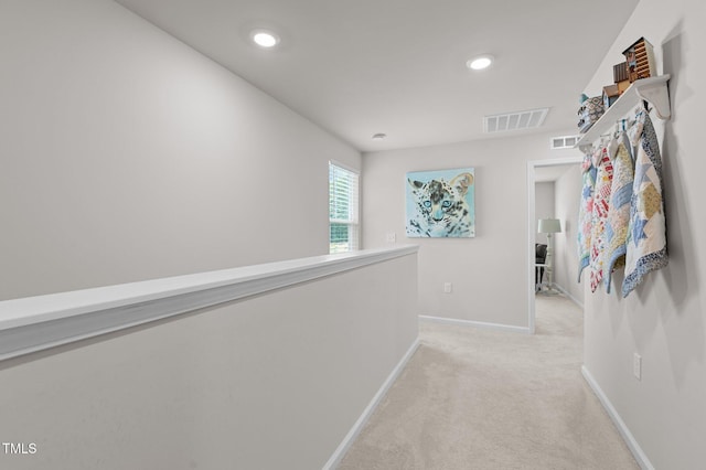 1615 Emory Ridge Way, Wake Forest, NC 27587 - hallway featuring light colored carpet, baseboards, and recessed lighting