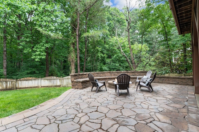 1332 Kinsdale Dr, Raleigh, NC 27615 - view of patio with a fire pit