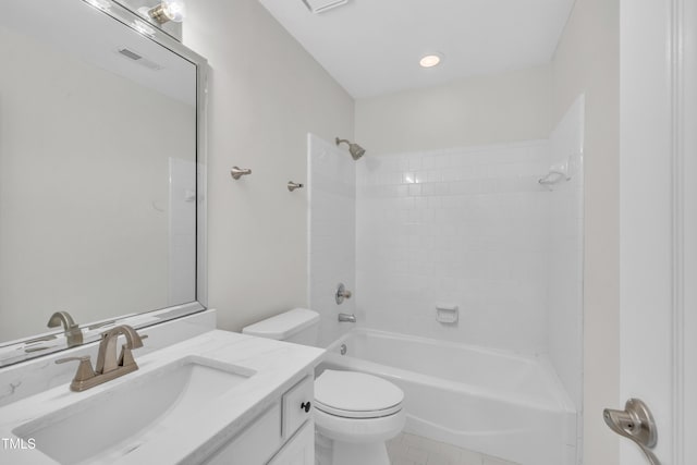 5121 Ten Point Trl, Wake Forest, NC 27587 - full bathroom with vanity, toilet, bathing tub / shower combination, and tile patterned floors