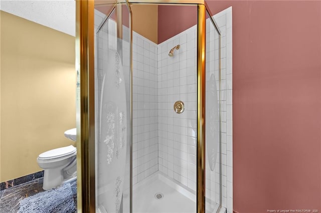 114 Birch Cir, Raeford, NC 28376 - bathroom featuring toilet and a shower stall