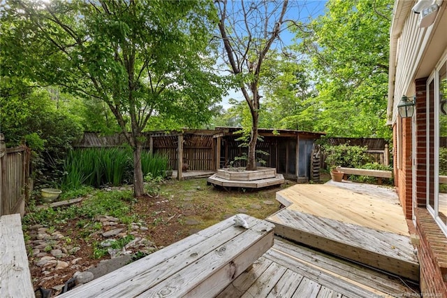 114 Birch Cir, Raeford, NC 28376 - deck featuring a fenced backyard