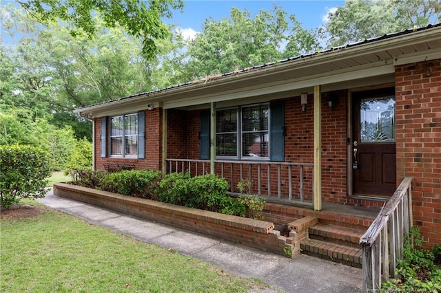 114 Birch Cir, Raeford, NC 28376 - view of front of house with brick siding and covered porch