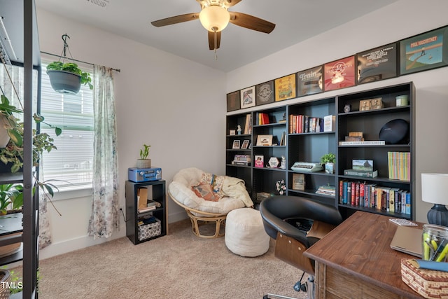 40 Bourne Dr, Franklinton, NC 27525 - office area featuring carpet flooring and ceiling fan