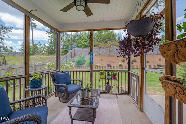 40 Bourne Dr, Franklinton, NC 27525 - sunroom / solarium with ceiling fan and healthy amount of natural light
