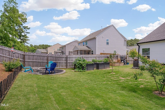 40 Bourne Dr, Franklinton, NC 27525 - view of yard featuring a fire pit