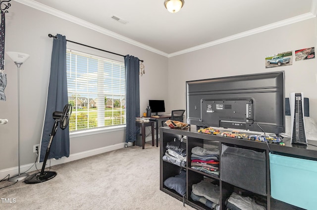1828 Wellspring Ct, Graham, NC 27253 - carpeted office with crown molding and baseboards