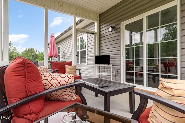 1828 Wellspring Ct, Graham, NC 27253 - sunroom with an outdoor hangout area