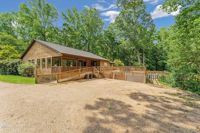 6971 Shady Creek Trl, Rougemont, NC 27572 - view of front facade featuring a deck