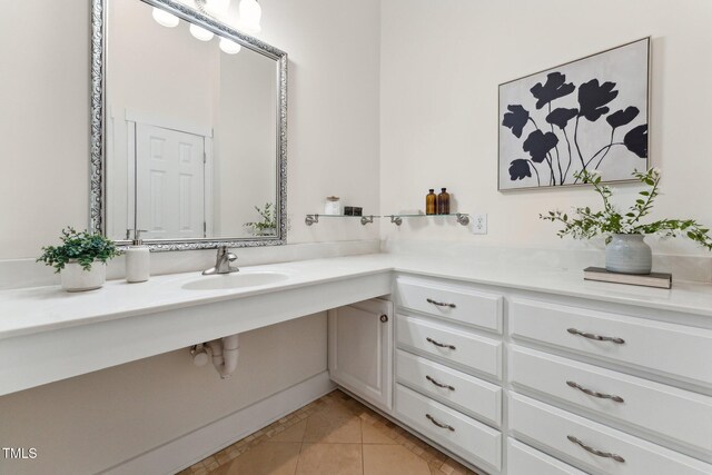 6971 Shady Creek Trl, Rougemont, NC 27572 - bathroom with tile patterned floors and vanity