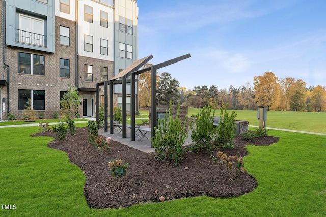 1247 Shaw View Aly Unit 201, Raleigh, NC 27601 - view of property's community with a lawn and a patio