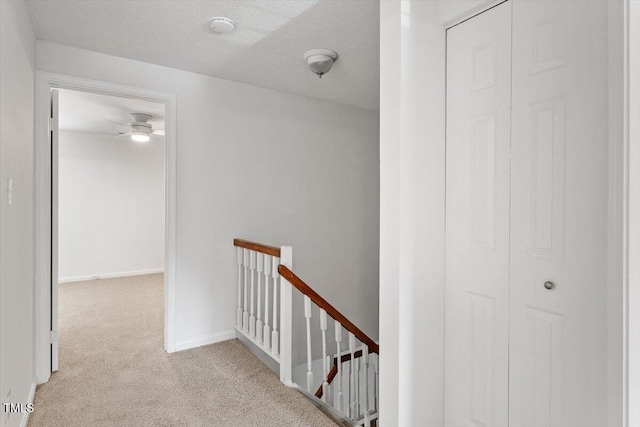 134 Luxon Pl, Cary, NC 27513 - hallway featuring an upstairs landing, carpet floors, and a textured ceiling