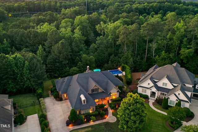 238 Michelangelo Way, Cary, NC 27518 - aerial overview of property's location with a heavily wooded area