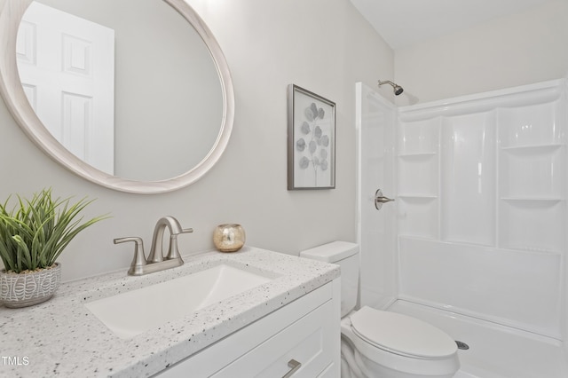 3204 Winfield Ct, Raleigh, NC 27610 - full bathroom with vanity, a shower, and toilet