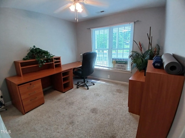 631 Springfork Dr, Cary, NC 27513 - carpeted office space featuring a ceiling fan and baseboards