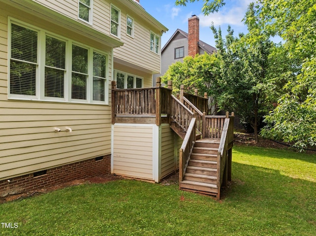 100 Silver Lining Ln, Cary, NC 27513 - wooden deck featuring stairway and a yard