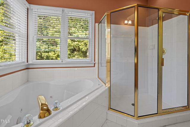 100 Silver Lining Ln, Cary, NC 27513 - bathroom featuring a shower stall and a whirlpool tub