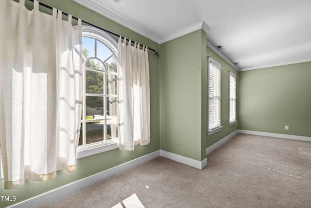 100 Silver Lining Ln, Cary, NC 27513 - carpeted empty room with crown molding, baseboards, and healthy amount of natural light