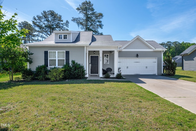 6760 Longitude Cir, Sims, NC 27880 - view of front of house featuring an attached garage, driveway, and a front yard