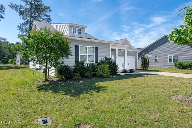 6760 Longitude Cir, Sims, NC 27880 - view of front facade featuring driveway, a garage, and a front lawn
