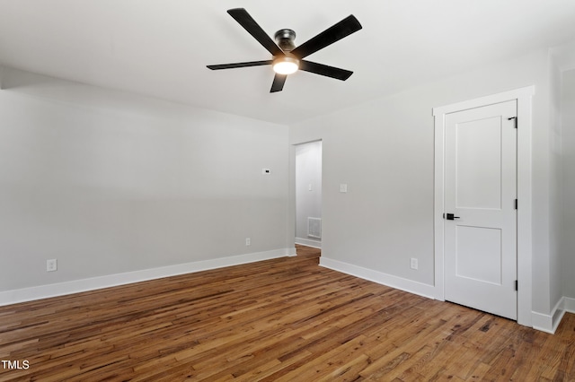 833 Brigham Rd, Raleigh, NC 27610 - unfurnished room featuring ceiling fan, wood finished floors, and baseboards