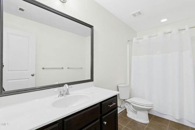 59 Tobacco Farm Way, Chapel Hill, NC 27516 - full bathroom with vanity, toilet, tile patterned flooring, and a shower with shower curtain