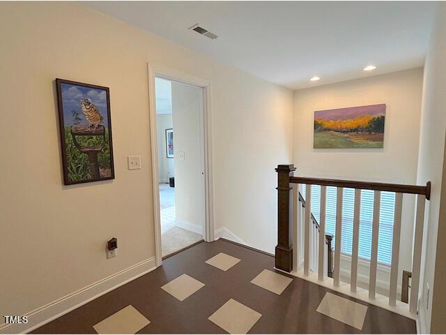 59 Tobacco Farm Way, Chapel Hill, NC 27516 - hall featuring recessed lighting and an upstairs landing