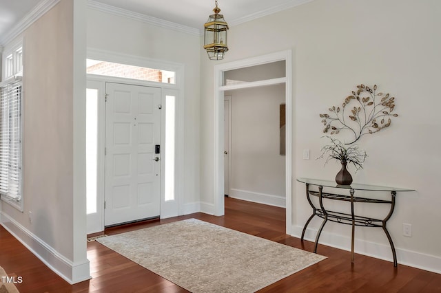81002 Alexander, Chapel Hill, NC 27517 - foyer featuring dark wood-type flooring and ornamental molding