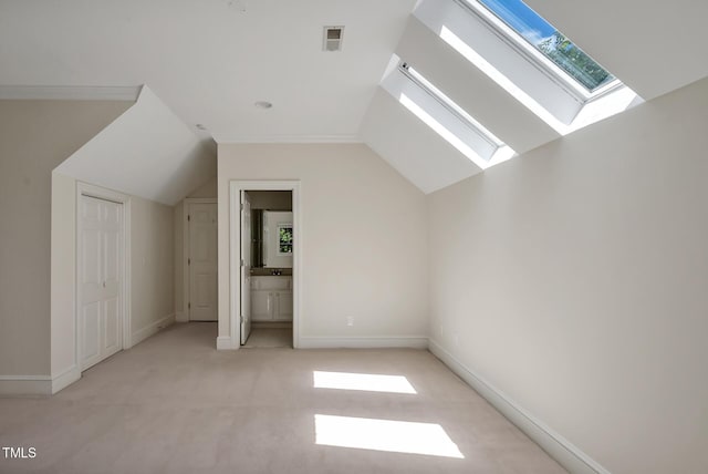 81002 Alexander, Chapel Hill, NC 27517 - bonus room with lofted ceiling, a skylight, and light carpet