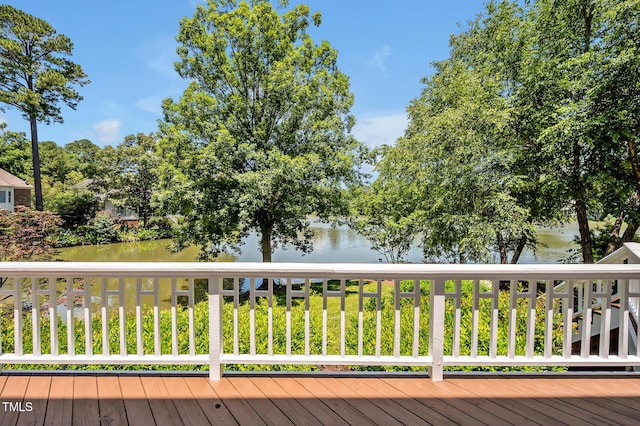 81002 Alexander, Chapel Hill, NC 27517 - wooden terrace featuring a water view