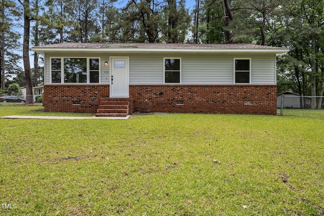 111 S Gaylee Lake Dr, Wendell, NC 27591 - view of front facade featuring entry steps, crawl space, and brick siding