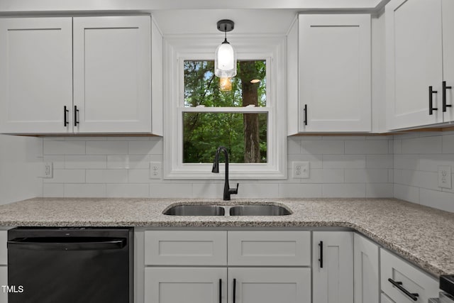 111 S Gaylee Lake Dr, Wendell, NC 27591 - kitchen with a sink, dishwasher, white cabinetry, and tasteful backsplash