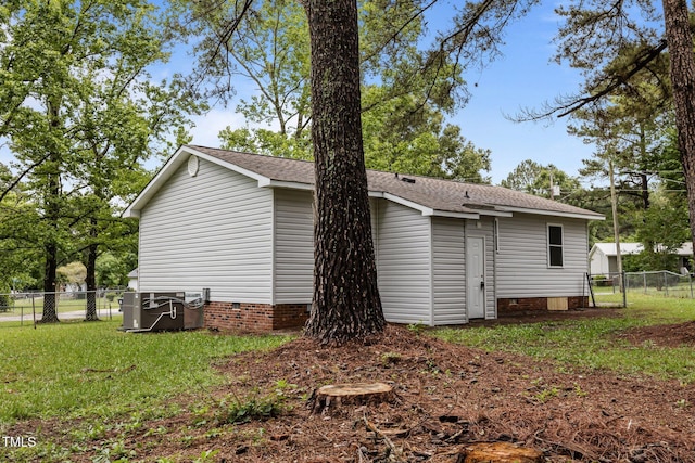 111 S Gaylee Lake Dr, Wendell, NC 27591 - view of property exterior featuring crawl space, central air condition unit, and roof with shingles