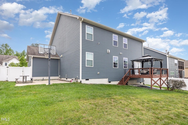 1716 Longmont Dr, Wake Forest, NC 27587 - back of property with a gazebo, a patio, and crawl space